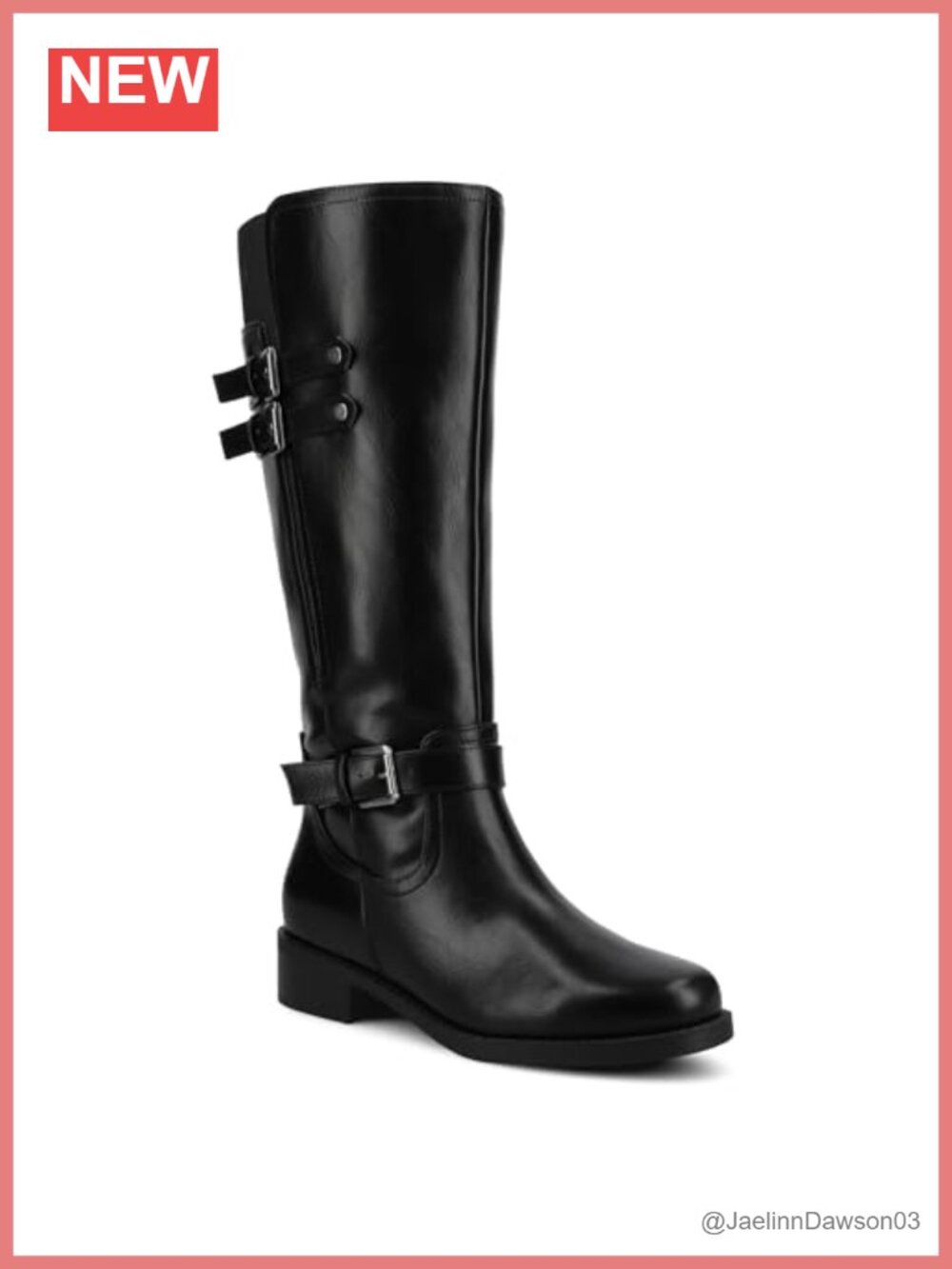 Women's Knee High PU Leather Boots Extra Wide Calf Zip